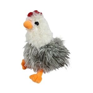Walmart Shaggy Rooster Plush Stuffed Animal White Grey 8 Inch WALMART332049-0923